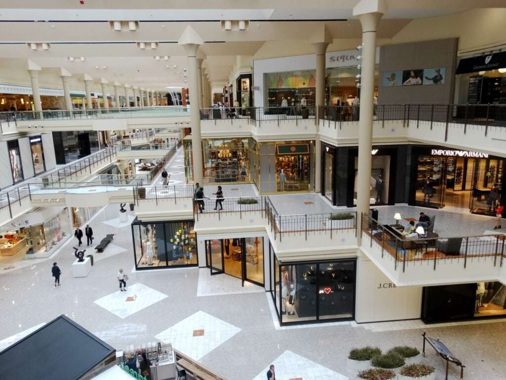 Aerial look inside of Tysons Corner Center mall