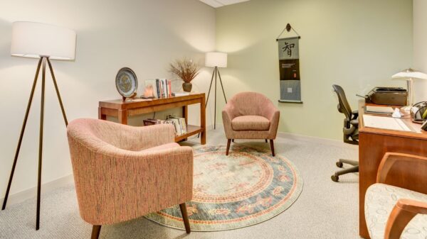 Private office with lounge seating at Carr Workplaces Bethesda