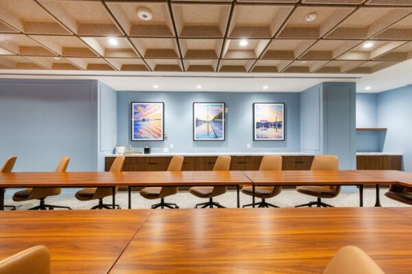 Large boardroom with Washington, D.C. artwork at Carr Workplaces The Willard Offices