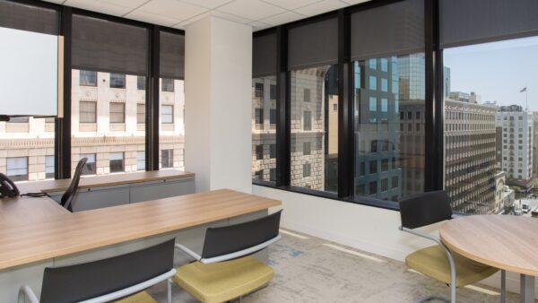 Private office with downtown Los Angeles views at Carr Workplaces DTLA